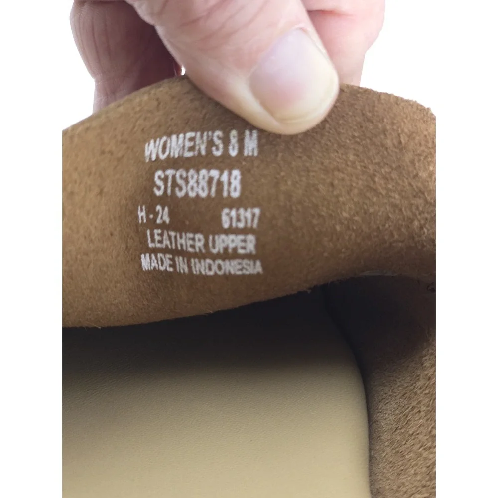 Sperry Womens 8 Mulefish Slip On Tan Leather Boat Mule Flat Shoes Casual